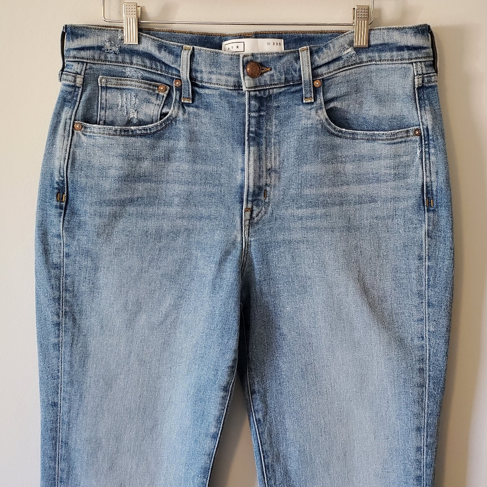 AYR The Sugar Straight Leg High Rise Jeans in Coconut Milk - Size 33 Short - Picture 3 of 10